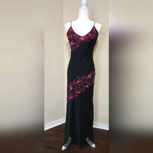 Morgan and Co sequin Black & Fuchsia dress sz 5-6